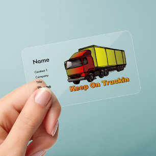 Retro Trucker clear business cards