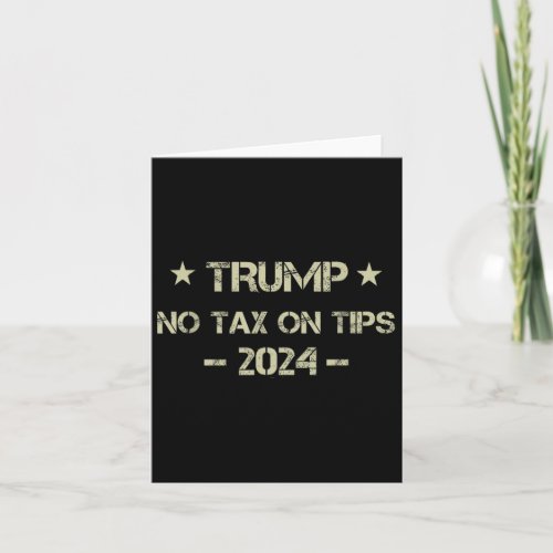 Retro Trump 2024 No Tax On Tips Us American Flag  Card