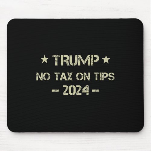 Retro Trump 2024 No Tax On Tips Us American Flag  Mouse Pad