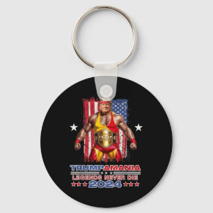 Retro Trump Funny Wrestling Meme Trumpamania 2024 Keychain