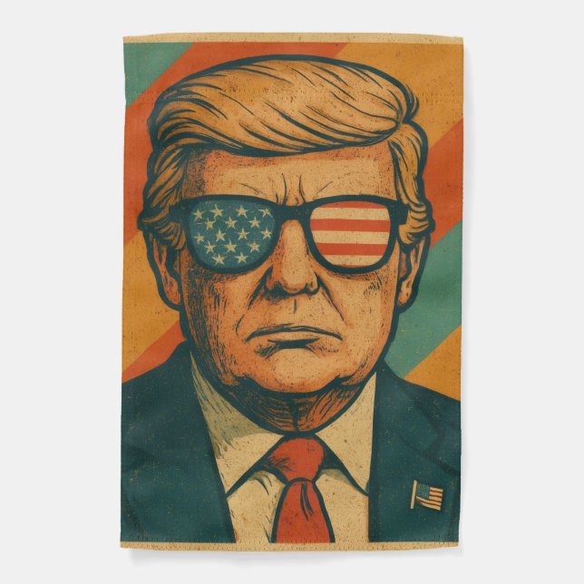 Retro Trump Garden Flag (Front)