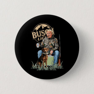 Retro Trump Hunting Deer Funny Beer Drinking Hunti Button