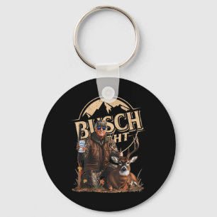 Retro Trump Hunting Deer Funny Beer Drinking Keychain