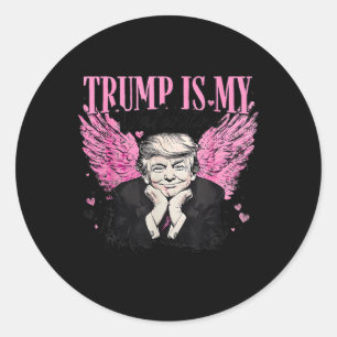 Retro Trump Is My Valentine Trump Valentine's Day Classic Round Sticker