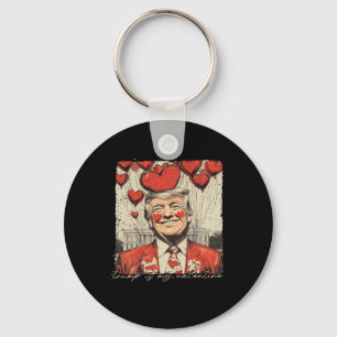 Retro Trump Is My Valentine Trump Valentine's Day  Keychain
