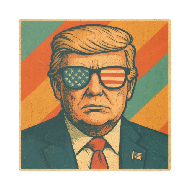 Retro Trump Metal Print (Front)
