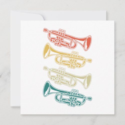 Retro Trumpet Instrument Gift Music Trumpet Invitation
