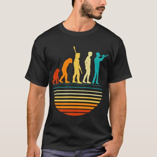Retro Trumpet Player Marching Band Trumpeter I Evo T_Shirt