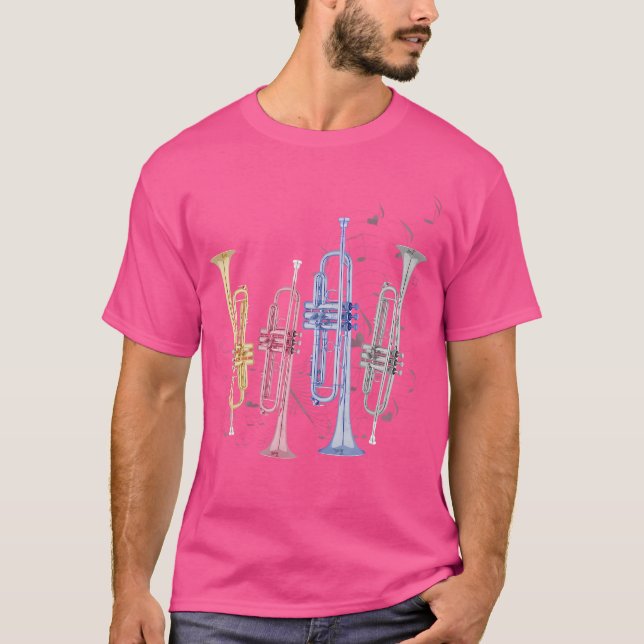 Retro Trumpet T Shirt Trumpet Kids Trumpet Girl Tr (Front)