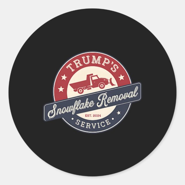 Retro Trump's Snowflake Removal Service Funny Trum Classic Round Sticker (Front)