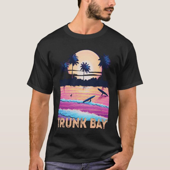 Retro Trunk Bay USVI Souvenir Surf T-Shirt (Front)