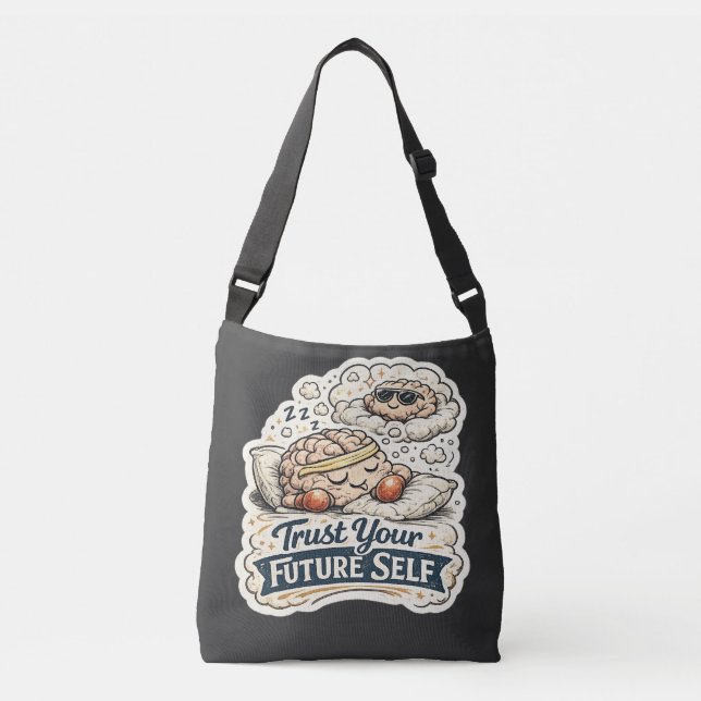 Retro Trust Your Future Self Skeleton Graphic Men' Crossbody Bag (Front)