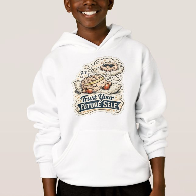 Retro Trust Your Future Self Skeleton Graphic Men' Hoodie (Front)