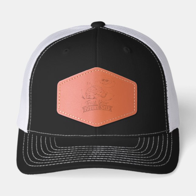 Retro Trust Your Future Self Skeleton Graphic Men' Leather Patch Hat (Front)