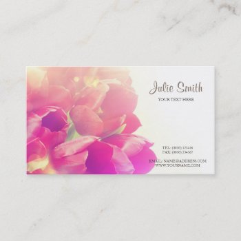 Retro Tulips Business Card by Kjpargeter at Zazzle