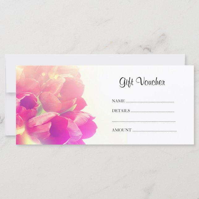 Retro tulips rack card / gift voucher (Front)