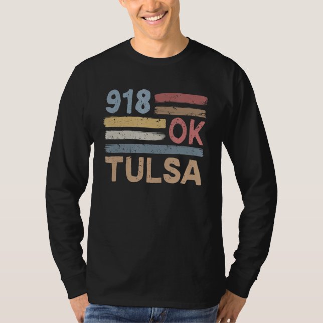 Retro Tulsa Area Code 918 Residents State Oklahoma T-Shirt (Front)