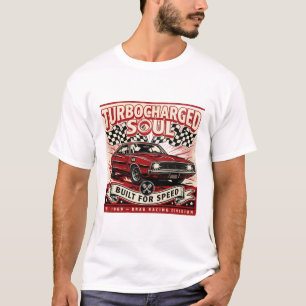 Retro Turbocharged Soul V8 Drag Racing T-Shirt