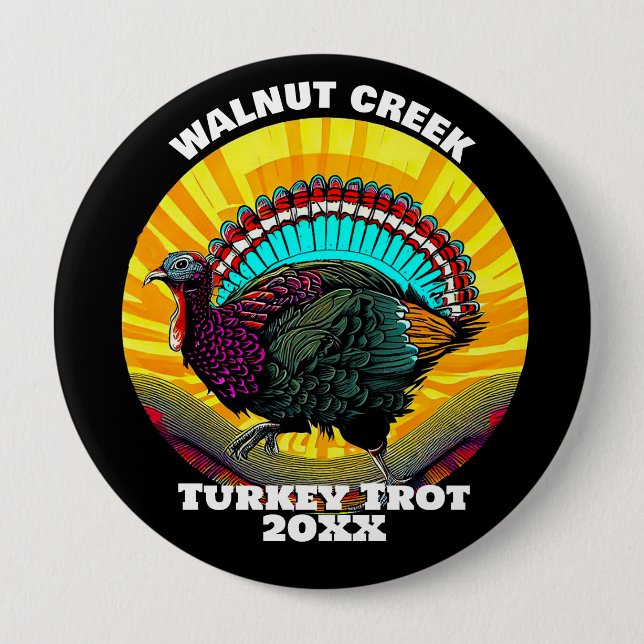 Retro Turkey Trot Button (Front)