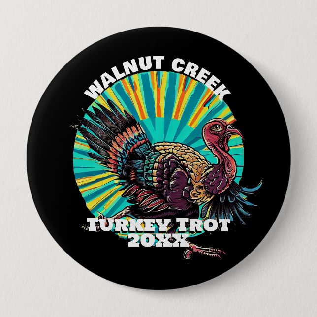 Retro Turkey Trot Button (Front)