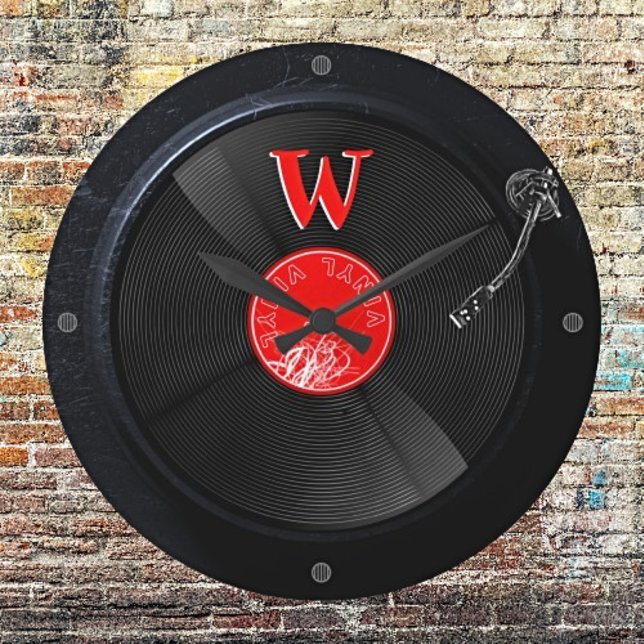 Retro Turntable Clock Monogrammable Vintage Design (Creator Uploaded)