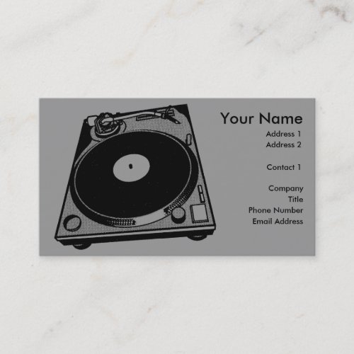 Black &amp; White Turntable Business Card