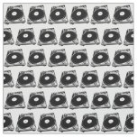 Retro Turntable Graphic in Black Fabric