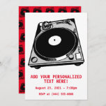 Retro Turntable Graphic in Black Invitation