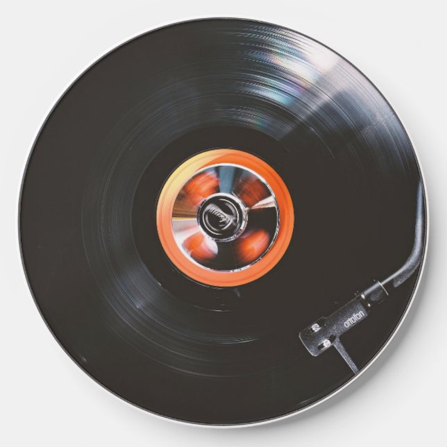 RETRO TURNTABLE RECORD WIRELESS PHONE CHARGER (Front)