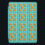 Retro Turquoise and Orange iPad Smart Cover<br><div class="desc">Add a splash of mid-century modern Palm Springs everywhere you go with this Retro Turquoise and Orange Trellis pattern iPad smart cover. It was inspired by vintage concrete breeze blocks. The deconstructed take on 1950s architecture will give an instant designer feel to everyday life.</div>