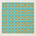 Retro Turquoise and Orange Trellis Chiffon Scarf<br><div class="desc">Add a splash of mid-century modern Palm Springs everywhere you go with this Retro Turquoise and Orange Trellis pattern chiffon scard. It was inspired by vintage concrete breeze blocks. The deconstructed take on 1950s architecture will give an instant designer feel to everyday life.</div>