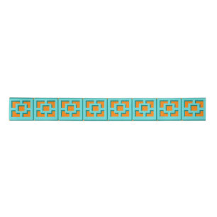 Retro Turquoise and Orange Trellis Ribbon
