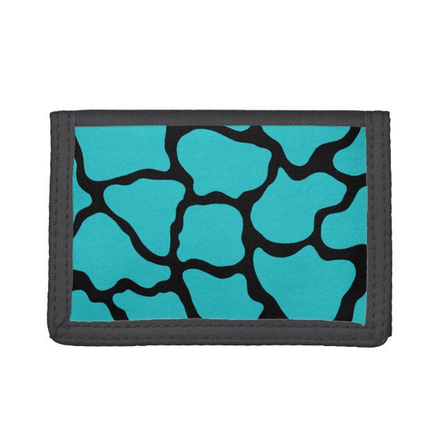 Retro Turquoise Animal Print Wallet Gift (Front)