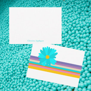 Retro Turquoise Baby Girl Shower Thank You