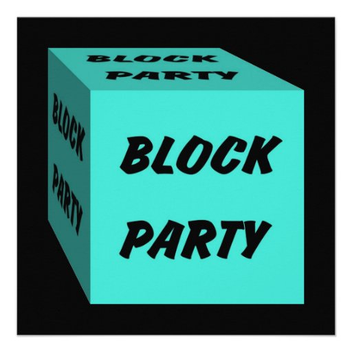 Retro Turquoise Block Party Social Invitation | Zazzle