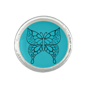 Retro Turquoise Butterfly Ring