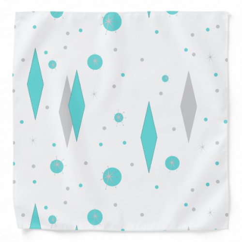 Retro Turquoise Diamond  Starburst Bandana