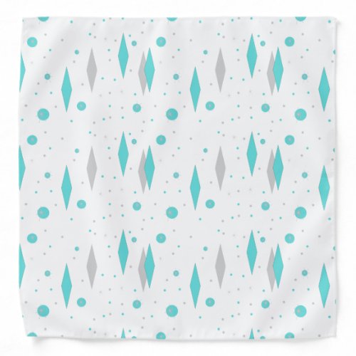 Retro Turquoise Diamond  Starburst Bandana