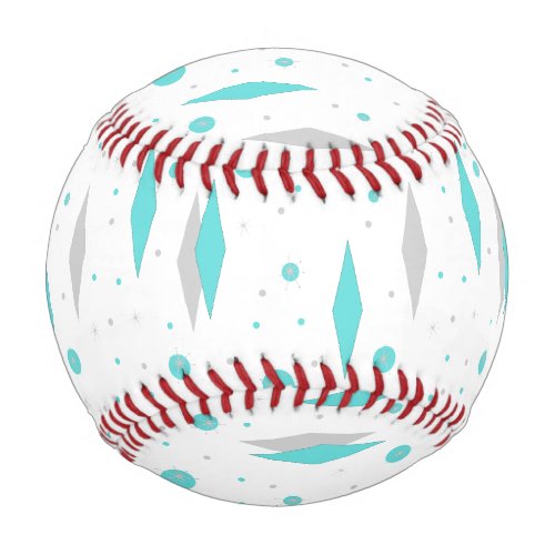 Retro Turquoise Diamond  Starburst Baseball