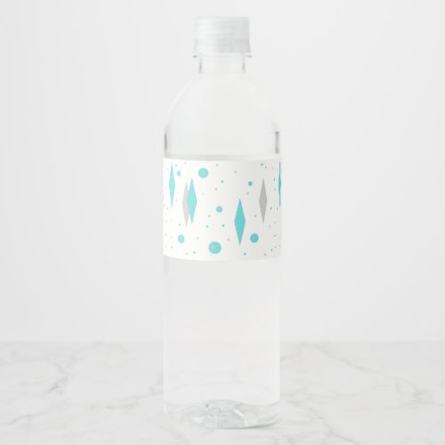 Retro Turquoise Diamond   Starburst Bottle Label
