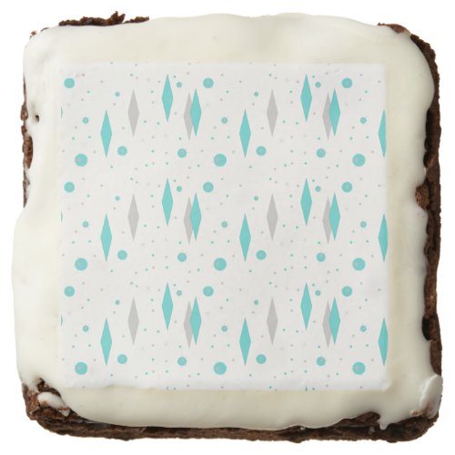 Retro Turquoise Diamond  Starburst Brownies