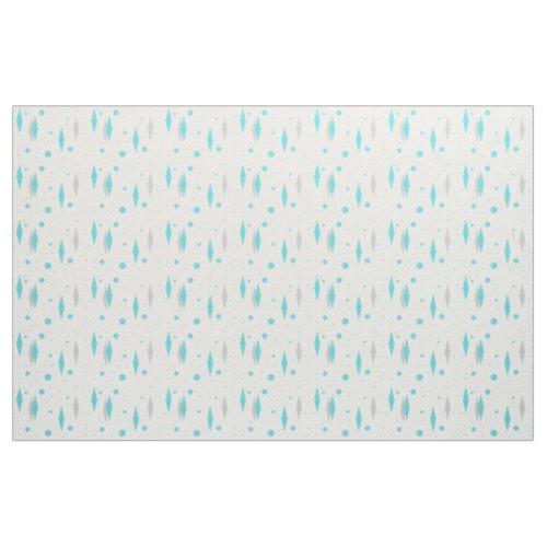 Retro Turquoise Diamond  Starburst Cotton Fabric