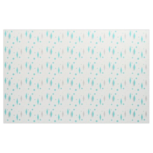Retro Turquoise Diamond & Starburst Cotton Fabric