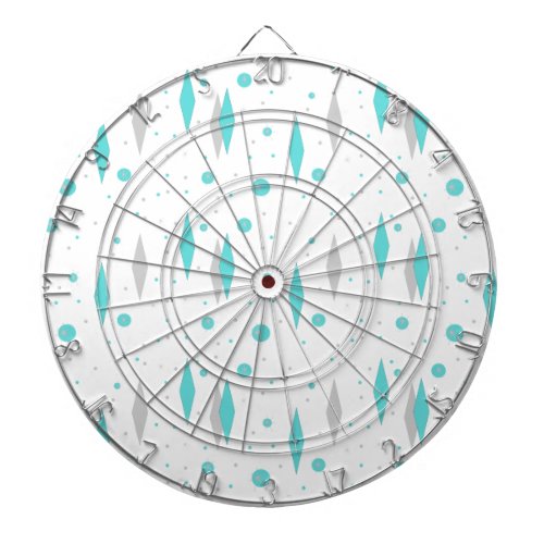 Retro Turquoise Diamond  Starburst Dart Board