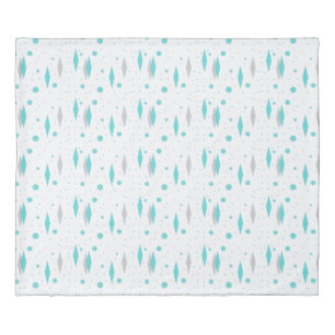 Retro Turquoise Diamond & Starburst Duvet Cover