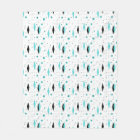 Retro Turquoise Diamond & Starburst Fleece Blanket