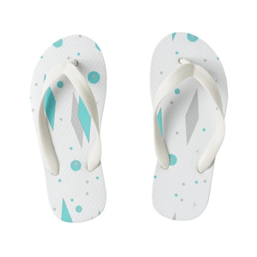 Retro Turquoise Diamond  Starburst Flip Flops