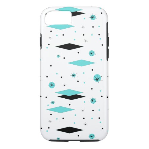 Retro Turquoise Diamond  Starburst iPhone 7 Case