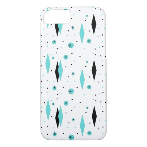 Retro Turquoise Diamond  Starburst iPhone 7 Case