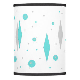 Retro Turquoise Diamond & Starburst Lamp Shade